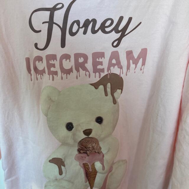 Honey Cinnamon(ハニーシナモン)のHONEY CINNAMON ドリッピングアイスシナモンTシャツ ピンク レディースのトップス(Tシャツ(半袖/袖なし))の商品写真