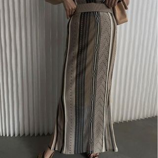 アメリヴィンテージ(Ameri VINTAGE)のMEDI SHEER RANDOM STRIPE SKIRT(ロングスカート)