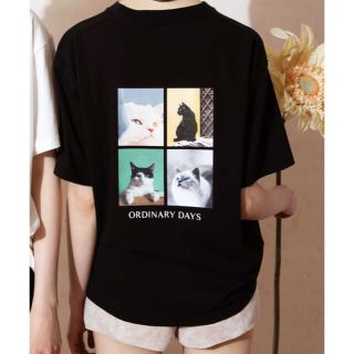 レディアゼル(REDYAZEL)のREDYAZEL 黒　Tシャツ　バックプリント　ねこ(Tシャツ(半袖/袖なし))