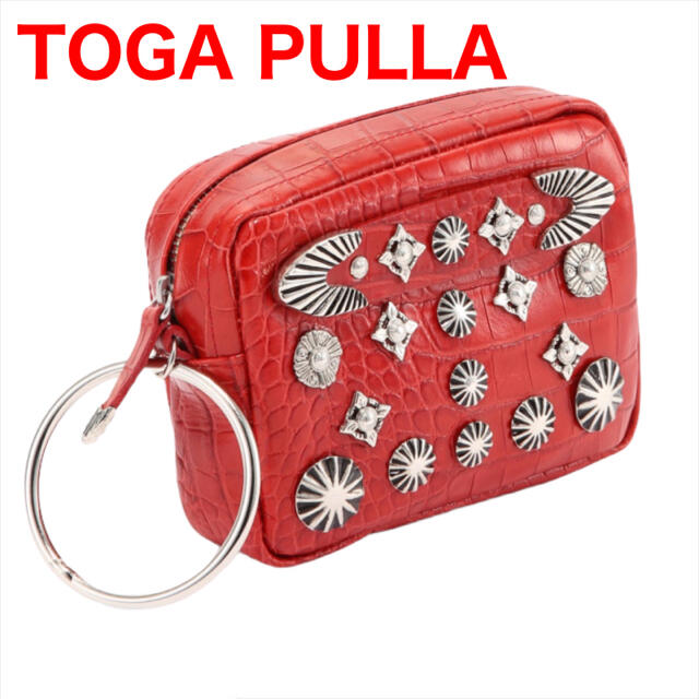 【TOGA PULLA トーガプルラ】メタル レザー ポーチ コンチョ ベルト