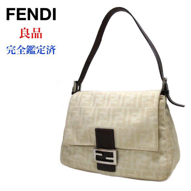 FENDI フェンディ ズッカ マンマバケット ワン ショルダーバッグ ベージュ