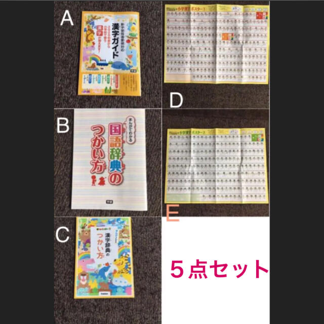 学研(ガッケン)の【学研】小学漢字ポスター 国語辞典のつかい方　漢字辞典つかい方　漢字ガイド　5点 エンタメ/ホビーの本(語学/参考書)の商品写真