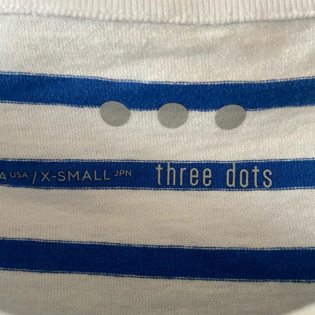 three dots ボールウォッシュボーダークルーネックTシャツ 2