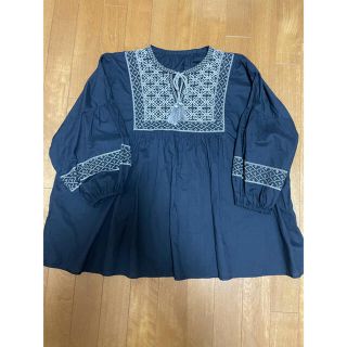 Samansa Mos2 タッセルリボン付刺繍ブラウス(Tシャツ(長袖/七分))