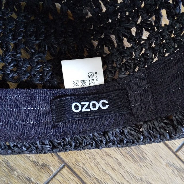 OZOC(オゾック)のOZOC ペーパーハット 黒 レディースの帽子(麦わら帽子/ストローハット)の商品写真