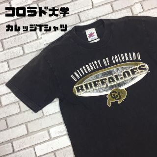 古着 コロラド大学 アメフト バッファローズ カレッジ tシャツ 黒(Tシャツ/カットソー(半袖/袖なし))