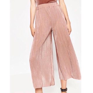 ザラ(ZARA)のZARA  プリーツパンツ XS ピンク 難あり(バギーパンツ)