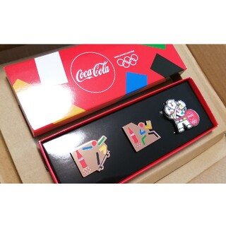 コカコーラ(コカ・コーラ)の東京オリンピック コーラ ピンズ 非売品 スケートボード・空手 形・SPB柔道 (ノベルティグッズ)