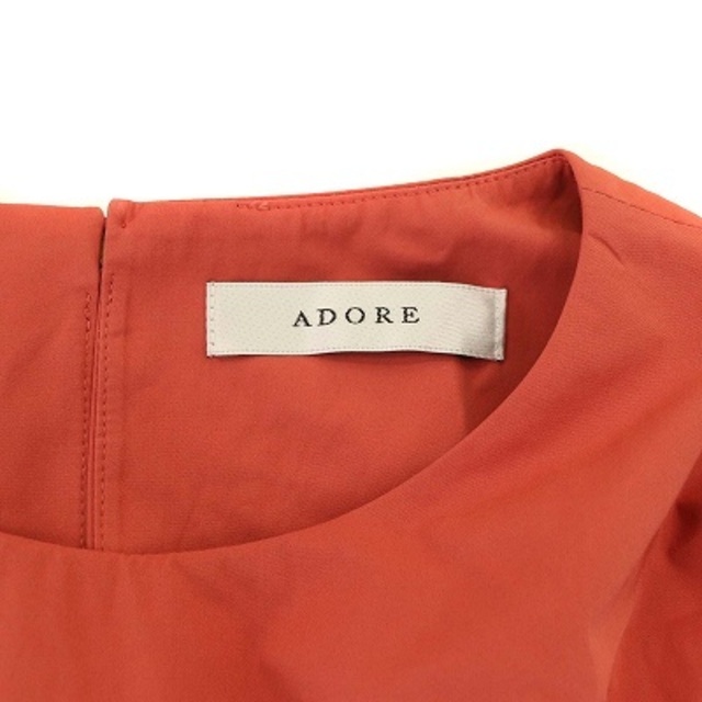 ADORE(アドーア)のアドーア 18SS ワンピース ロング ミモレ 半袖 36 S オレンジピンク レディースのワンピース(ロングワンピース/マキシワンピース)の商品写真