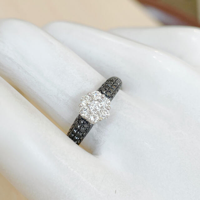 ✨ジュエリーマキ✨ブラックダイヤ❣️ダイヤモンド K18WG リング 指輪 ...