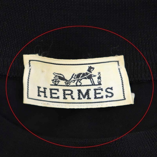 Hermes(エルメス)のエルメス HERMES Tシャツ カットソー 半袖 黒 ブラック /AO ■EC メンズのトップス(Tシャツ/カットソー(半袖/袖なし))の商品写真