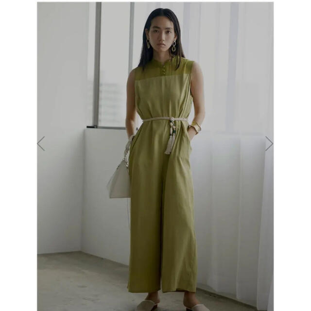 AMERI SHEER NECKBAND ALL IN ONE S ピスタチオ