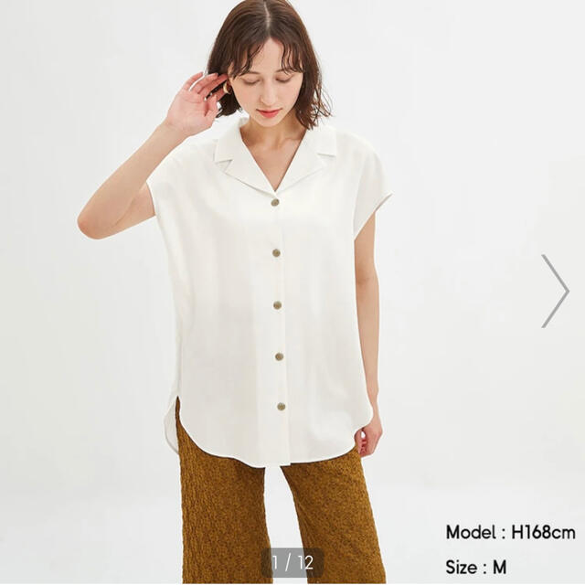 GU(ジーユー)の●GU オープンカラーチュニックシャツ(半袖) レディースのトップス(シャツ/ブラウス(半袖/袖なし))の商品写真