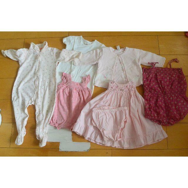 babyGAP(ベビーギャップ)のBabyGAP☆ロンパースカーディガンつなぎ夏服6点セット☆女の子70-80cm キッズ/ベビー/マタニティのベビー服(~85cm)(シャツ/カットソー)の商品写真