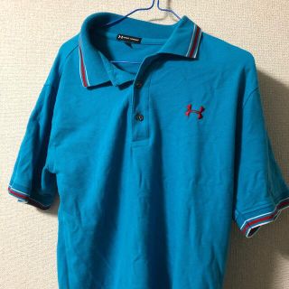 アンダーアーマー(UNDER ARMOUR)のUNDER ARMOUR メンズポロ　Lサイズ　スカイブルー　超美品　(Tシャツ/カットソー(半袖/袖なし))