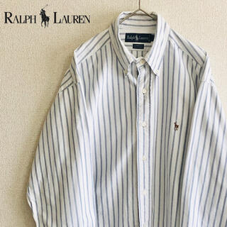 ラルフローレン(Ralph Lauren)のラルフローレン BDシャツ ストライプシャツ 刺繍ロゴ メンズ 古着(シャツ)