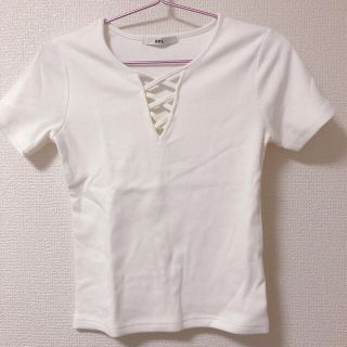 グレイル(GRL)のGRL 白リブTシャツ(Tシャツ(半袖/袖なし))