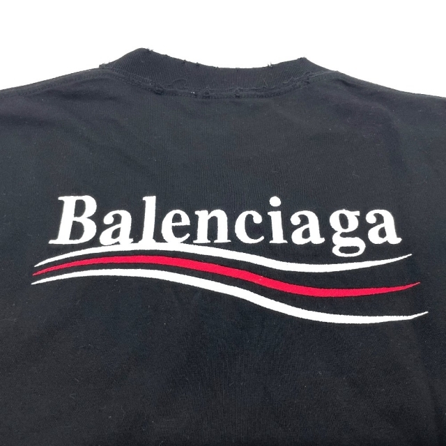 Balenciaga(バレンシアガ)のバレンシアガ ロゴ ダメージ加工 Tシャツ ドレス ワンピース ブラック レディースのワンピース(その他)の商品写真