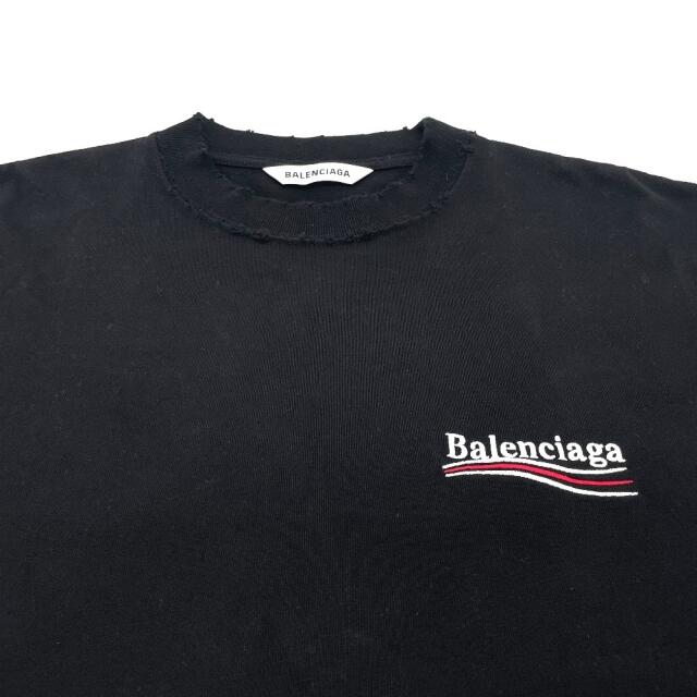 Balenciaga(バレンシアガ)のバレンシアガ ロゴ ダメージ加工 Tシャツ ドレス ワンピース ブラック レディースのワンピース(その他)の商品写真