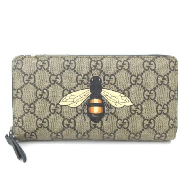 グッチ GUCCI GGスプリーム ラウンドファスナー 長財布 BEE enot.in.ua