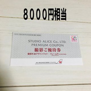 スタジオアリス　撮影ご優待券　8000円(その他)