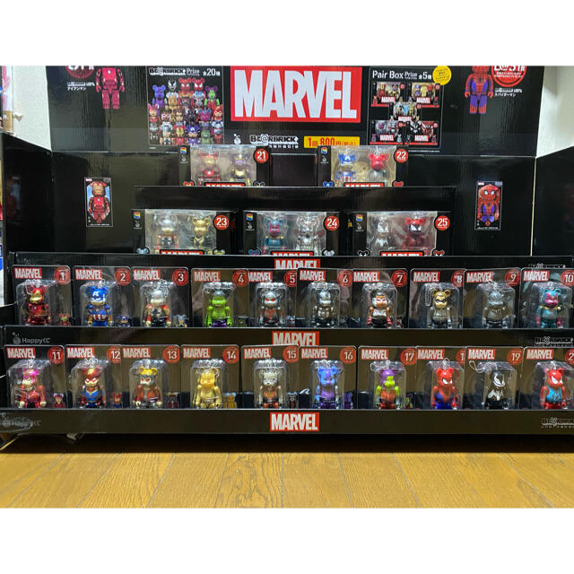 MARVEL ベアブリック ハッピーくじベアブリック賞・ペアボックス賞 計 ... MARVEL マーベル ベアブリック happyくじ BE@RBRICK 25種