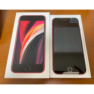 アイフォーン(iPhone)のiPhone SE 64GB レッド SIMロック解除済(スマートフォン本体)