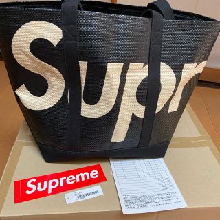 シュプリーム(Supreme)のsupreme raffia tote トートバッグ ブラック(トートバッグ)