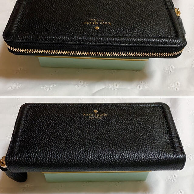 kate spade new york(ケイトスペードニューヨーク)のkate spade NEW YORK ケイトスペード長財布 黒 ラウンドジップ レディースのファッション小物(財布)の商品写真