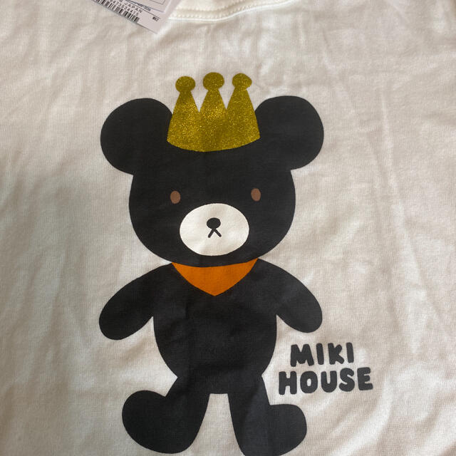 mikihouse(ミキハウス)の新品　ミキハウス　キングくん　くまちゃん　白Tシャツ キッズ/ベビー/マタニティのキッズ服男の子用(90cm~)(Tシャツ/カットソー)の商品写真