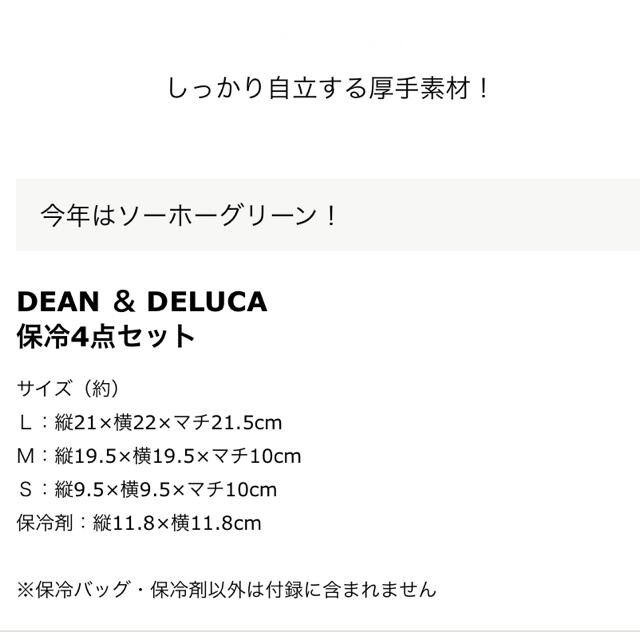 DEAN & DELUCA(ディーンアンドデルーカ)の雑誌 付録 DEAN&DELUCA  保冷4点セット レディースのバッグ(その他)の商品写真