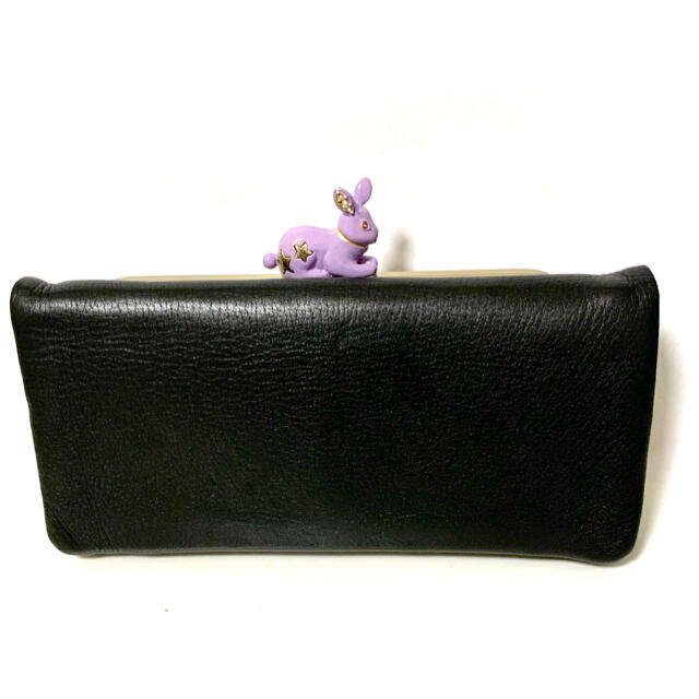 ANNA SUI(アナスイ)の【数回使用】ANNA SUI ラパン 財布 がま口 うさぎ 黒 rabbit レディースのファッション小物(財布)の商品写真