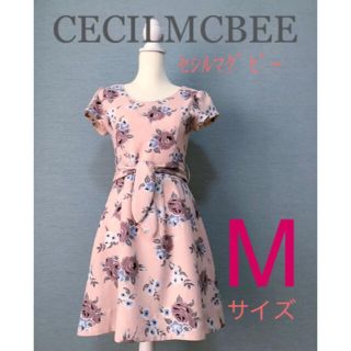 セシルマクビー(CECIL McBEE)のCECILMCBEE(セシルマグビー)花柄　ワンピース　ピンク(ひざ丈ワンピース)