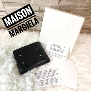 マルタンマルジェラ(Maison Martin Margiela)の極美品 マルジェラ バイフォールド 折財布 4ステッチ グレインレザー 箱付(折り財布)