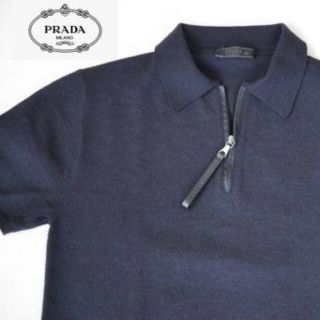 プラダ(PRADA)のPRADA カシミア・シルク混ジップ・ポロ プラダ(ポロシャツ)