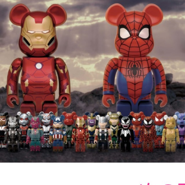 MARVEL ベアブリック happyくじ BE@RBRICK コンプ 27種類アメコミ