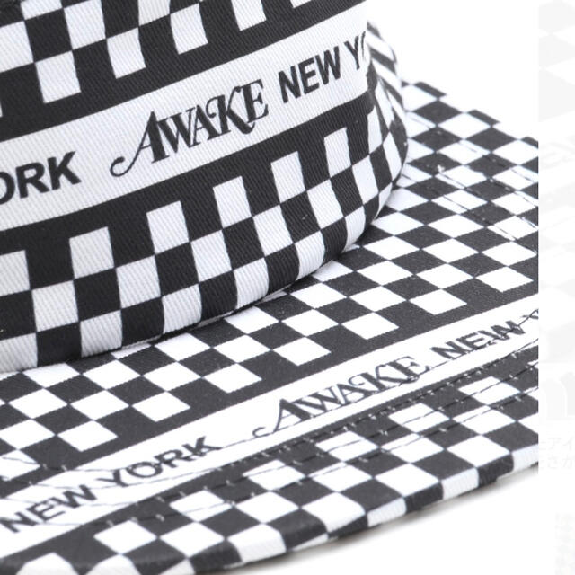 AWAKE(アウェイク)のAWAKE NY CHECKRED LOGO 5 PANEL CAP ブラック メンズの帽子(キャップ)の商品写真