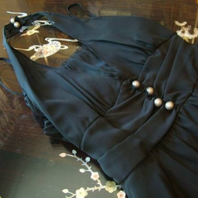 9号 ホルターネック フォーマル ワンピース ドレス 黒リボン 新品
