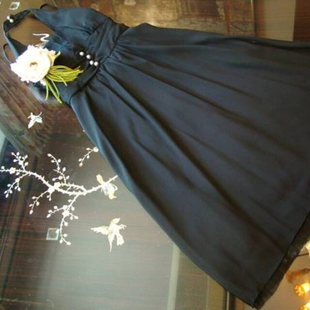 9号 ホルターネック フォーマル ワンピース ドレス 黒リボン 新品 1