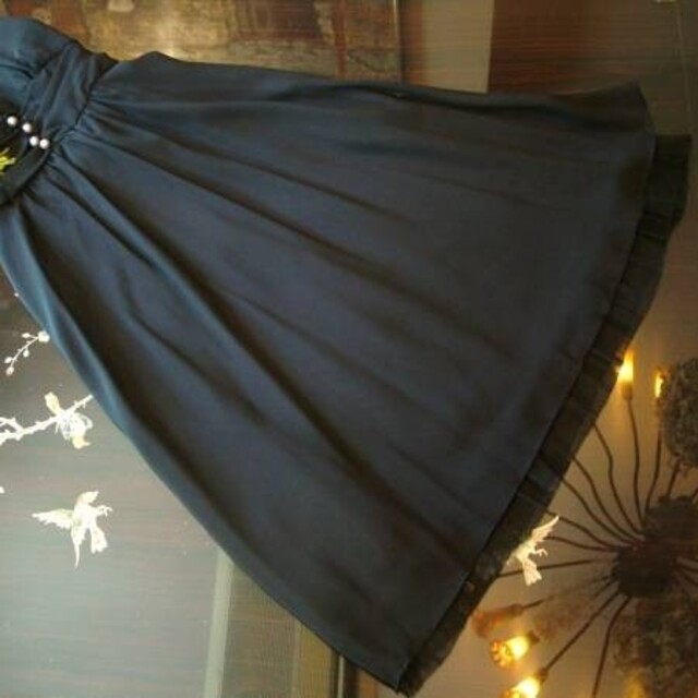 9号 ホルターネック フォーマル ワンピース ドレス 黒リボン 新品 2