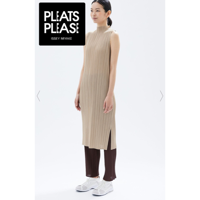 プリーツプリーズ PLEATS PLEASE 2023年春夏 プリーツ加工 ロングワンピース オレンジ【サイズ表記なし】【レディース】