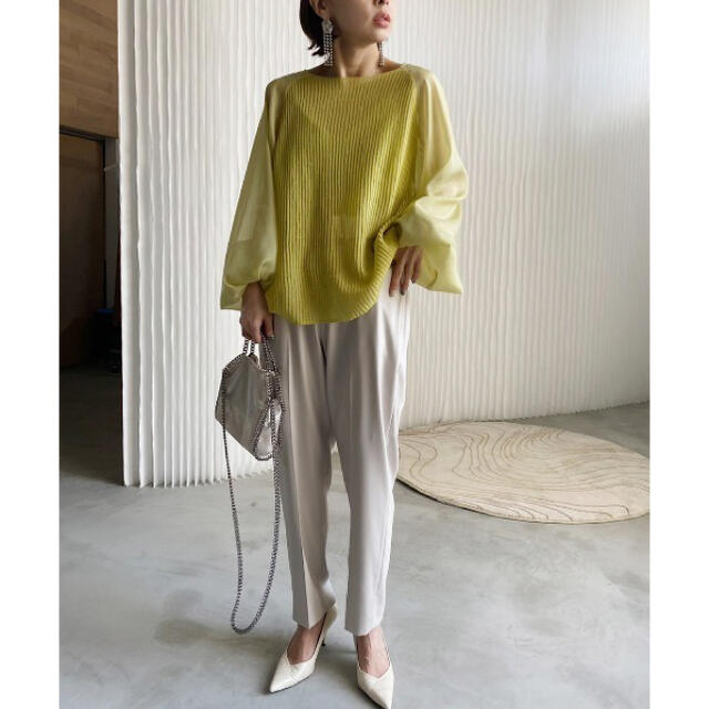 Ameri VINTAGE(アメリヴィンテージ)の【新品】AMERI VOLUME SLEEVE SHEER KNIT TOP レディースのトップス(ニット/セーター)の商品写真