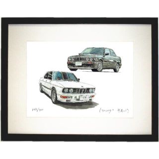 GC-1042 BMW 325 限定版画 直筆サイン額装●作家平右ヱ門美術品/アンティーク