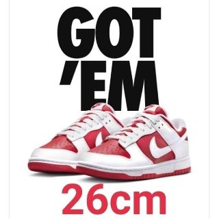 ナイキ(NIKE)のNIKE DUNK LOW "CHAMPIONSHIP RED"【26cm】(スニーカー)