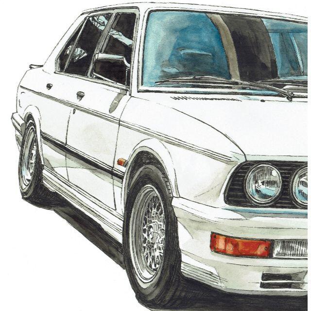 GC-1317 BMW 524/M535限定版画直筆サイン額装●作家平右ヱ門 6