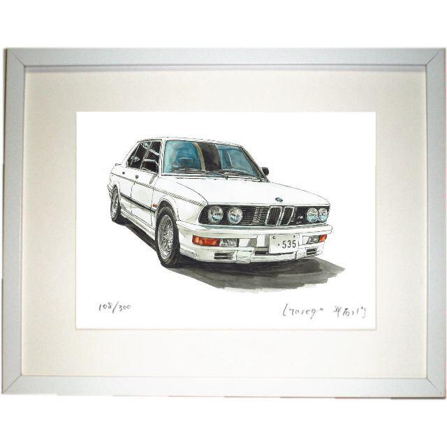 GC-1319 BMW M535i E28限定版画直筆サイン額装●作家平右ヱ門版画