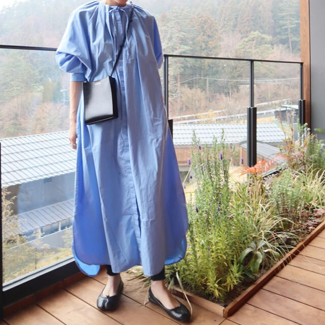 美品】マチャットmachattギャザーロングシャツドレス ストライプ 美品】マチャットmachattギャザーロングシャツドレス ストライプ
