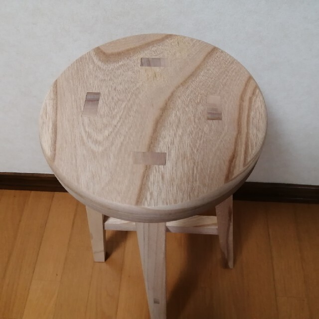 欅スツール　2脚セット　高さ60cm　丸椅子　stool インテリア/住まい/日用品の椅子/チェア(スツール)の商品写真