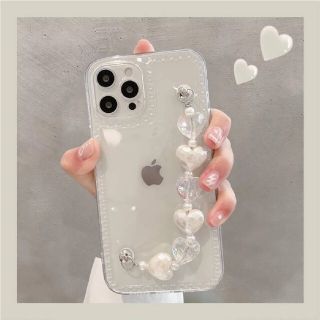 iPhoneクリアケース　ハートチェーン(iPhoneケース)