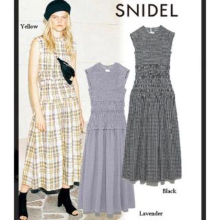 スナイデル(SNIDEL)のSNIDEL シャーリングチェックワンピース(ロングワンピース/マキシワンピース)